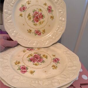 Vintage Floral Dinner Plates